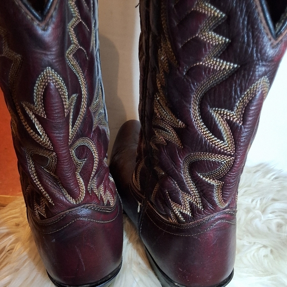 Laredo Brown Cowboy Western Leather Sitched Boots 11.5 D - Picture 8 of 11